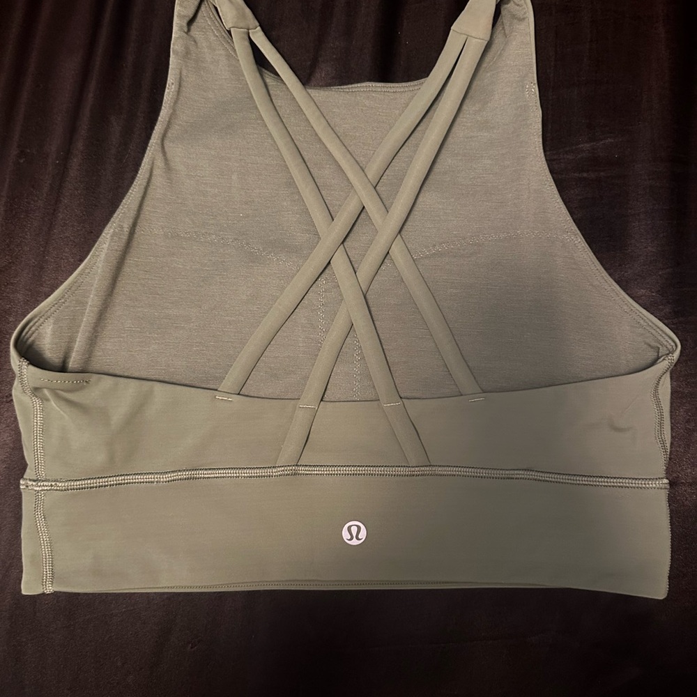 Lululemon Athletica High Neck Line Sports Bra in Laurel Green/Olive Size 8